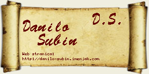 Danilo Subin vizit kartica